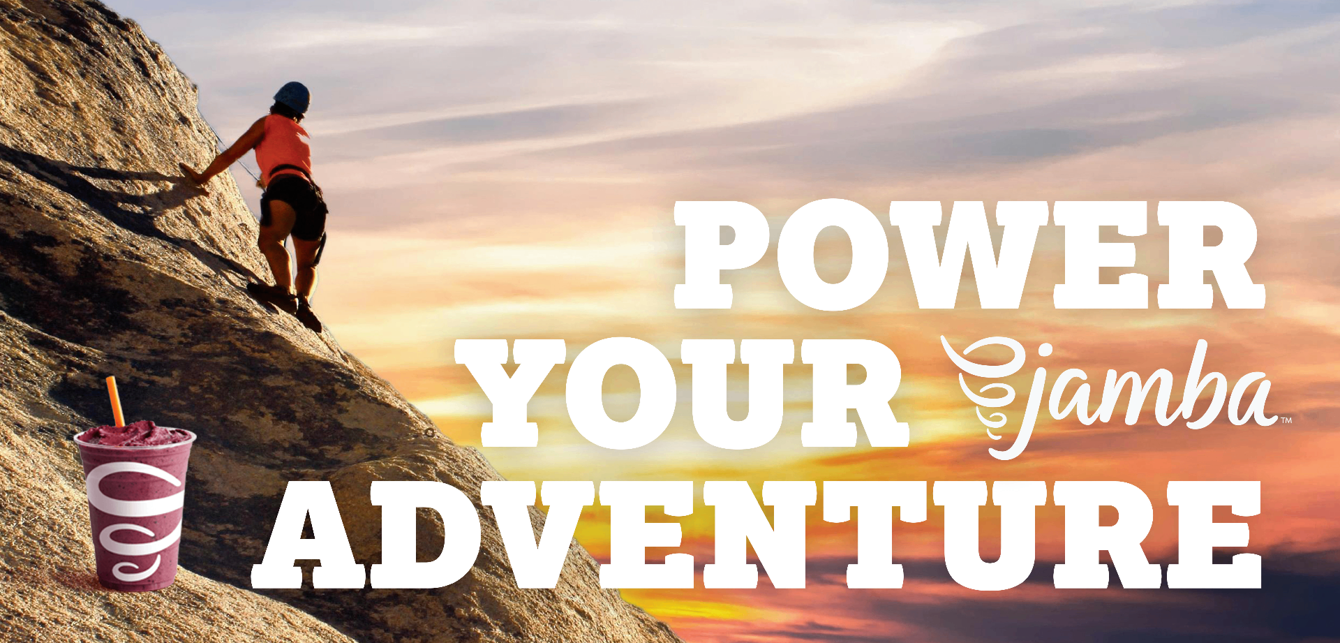 Jamba Juice mountain billboard, Power Your Adventure